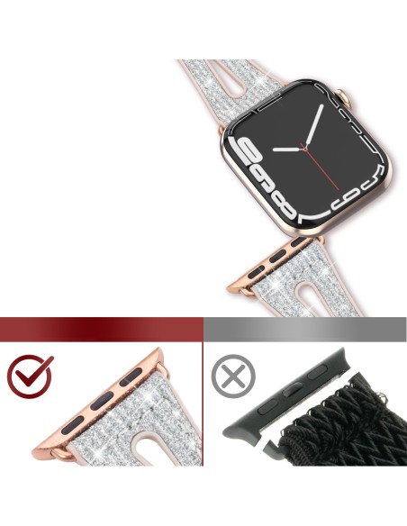 Kingxbar naujoji chameleono apyrankė laikrodžio dirželis 9/ 8/ 7/ 6/ 5/ 4/ 3/ 2/ SE (45/ 44/ 42mm) krištolinė apyrankė, ...