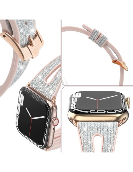 Kingxbar naujoji chameleono apyrankė laikrodžio dirželis 9/ 8/ 7/ 6/ 5/ 4/ 3/ 2/ SE (45/ 44/ 42mm) krištolinė apyrankė, ...