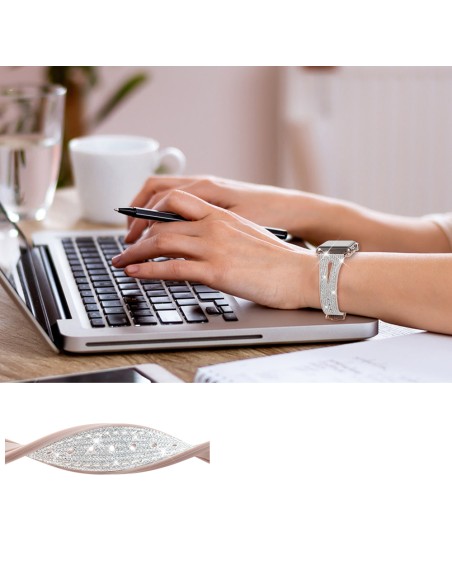 Kingxbar naujoji chameleono apyrankė laikrodžio dirželis 9/ 8/ 7/ 6/ 5/ 4/ 3/ 2/ SE (45/ 44/ 42mm) krištolinė apyrankė, ...