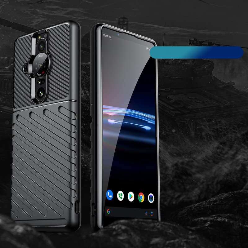 Thunder Case lankstus šarvuotas dangtelis, skirtas Sony Xperia Pro-I juodas