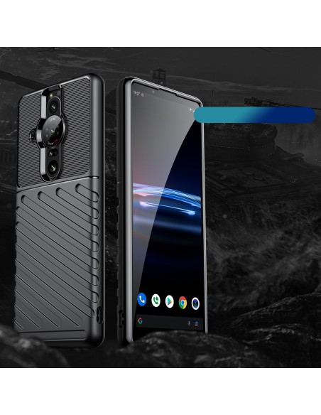 Thunder Case lankstus šarvuotas dangtelis, skirtas Sony Xperia Pro-I juodas Thunder Case lankstus šarvuotas dangtelis, skirtas Sony Xperia Pro-I juodas