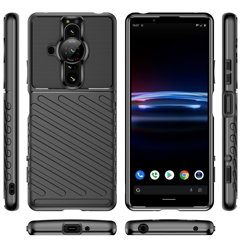 Thunder Case lankstus šarvuotas dangtelis, skirtas Sony Xperia Pro-I juodas