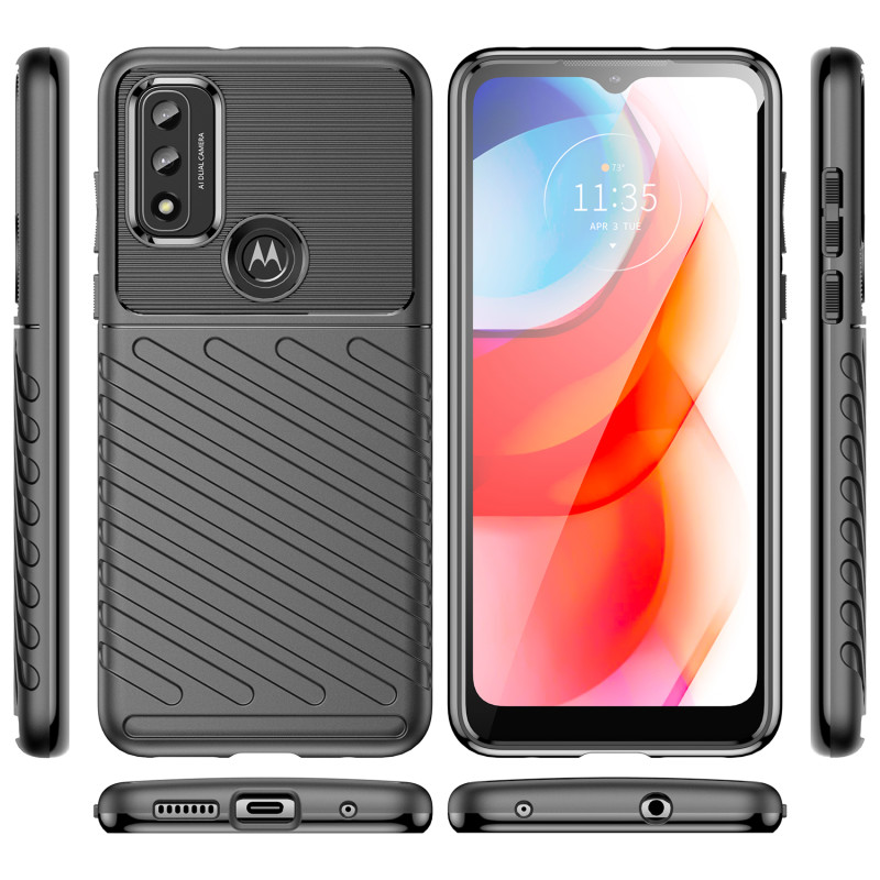 Thunder Case lankstus šarvuotas dėklo dangtelis, skirtas Motorola Moto G Play 2022 juodas