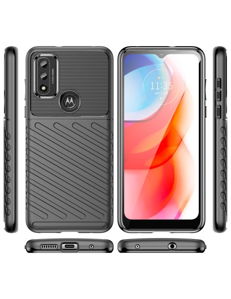Thunder Case lankstus šarvuotas dėklo dangtelis, skirtas Motorola Moto G Play 2022 juodas