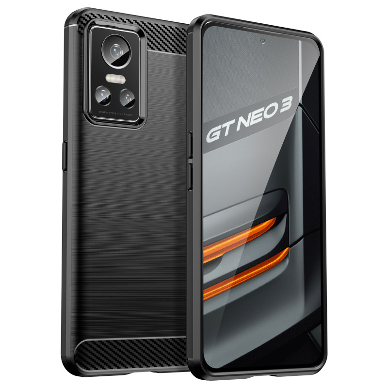 Carbon Case lankstus dangtelis Realme GT Neo 3 juodas Carbon Case lankstus dangtelis Realme GT Neo 3 juodas