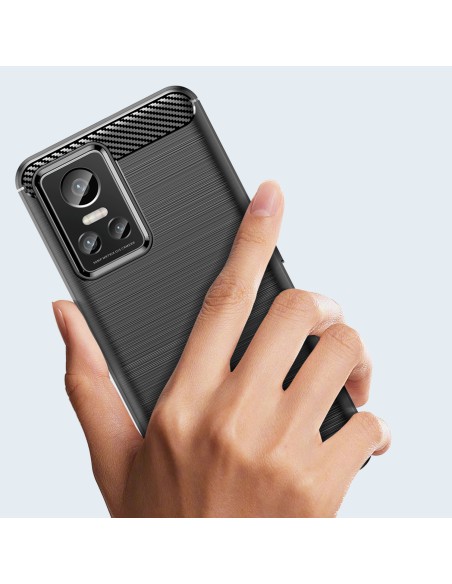 Carbon Case lankstus dangtelis Realme GT Neo 3 juodas Carbon Case lankstus dangtelis Realme GT Neo 3 juodas