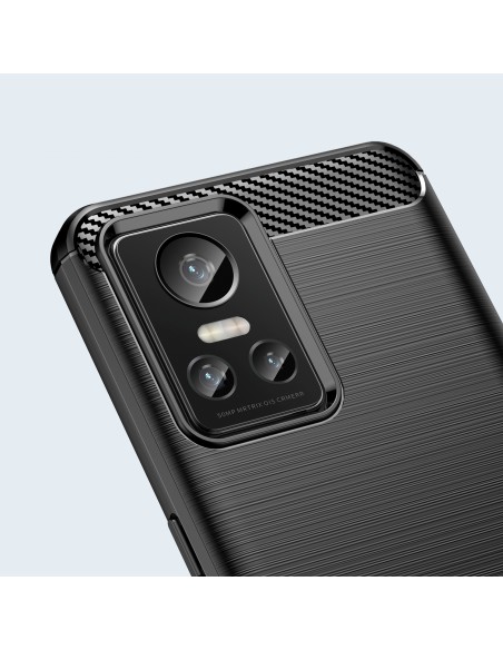 Carbon Case lankstus dangtelis Realme GT Neo 3 juodas Carbon Case lankstus dangtelis Realme GT Neo 3 juodas