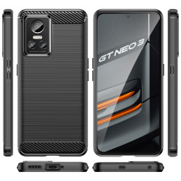 Carbon Case lankstus dangtelis Realme GT Neo 3 juodas