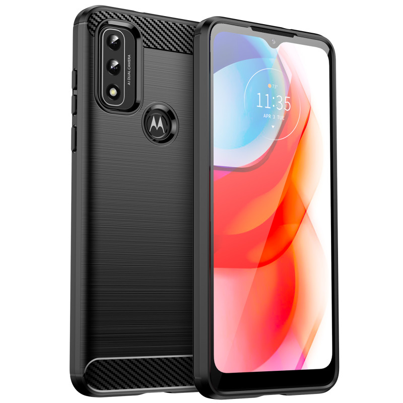 Carbon Case lankstus dangtelis, skirtas Motorola Moto G Play 2022 juodas