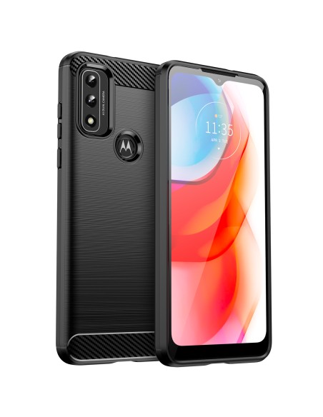 Carbon Case lankstus dangtelis, skirtas Motorola Moto G Play 2022 juodas