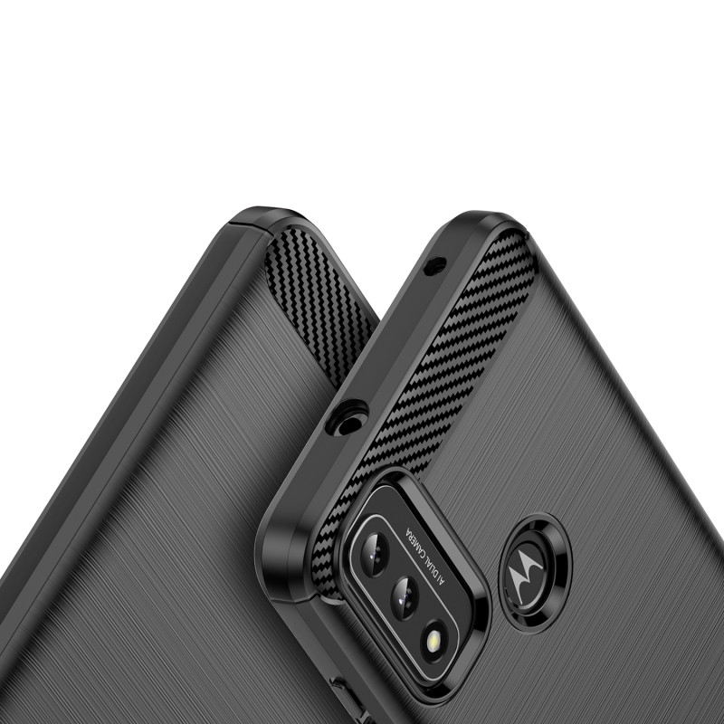 Carbon Case lankstus dangtelis, skirtas Motorola Moto G Play 2022 juodas