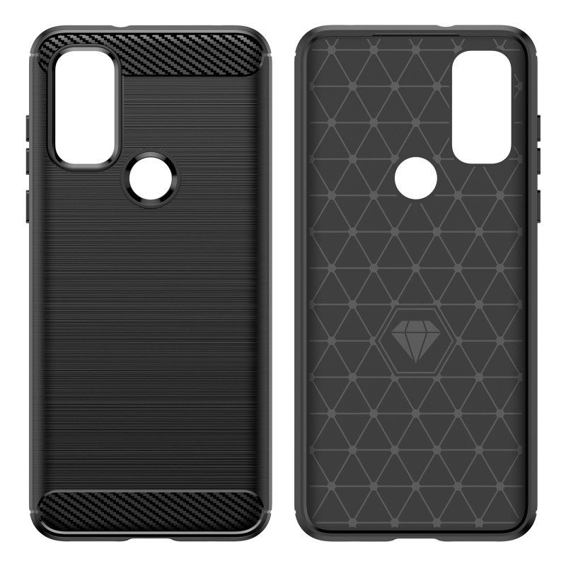 Carbon Case lankstus dangtelis, skirtas Motorola Moto G Play 2022 juodas