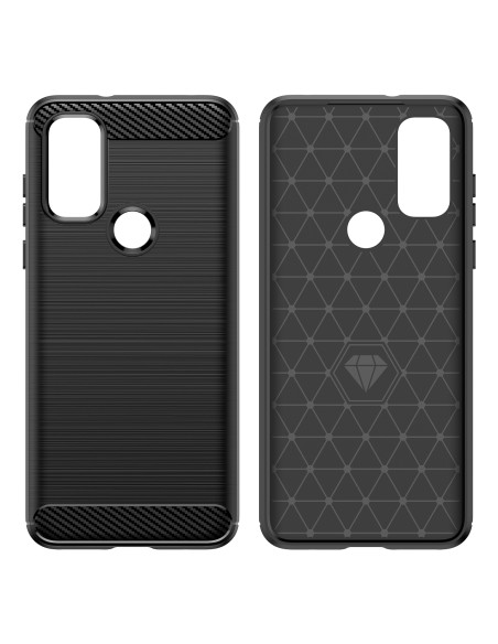 Carbon Case lankstus dangtelis, skirtas Motorola Moto G Play 2022 juodas