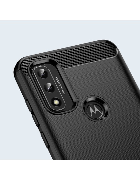 Carbon Case lankstus dangtelis, skirtas Motorola Moto G Play 2022 juodas