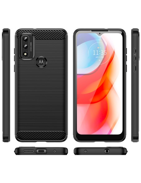 Carbon Case lankstus dangtelis, skirtas Motorola Moto G Play 2022 juodas