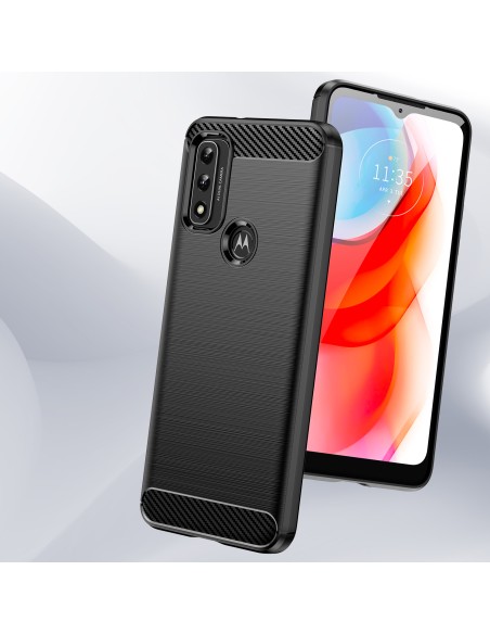 Carbon Case lankstus dangtelis, skirtas Motorola Moto G Play 2022 juodas