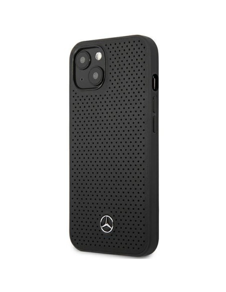 Mercedes odinis perforuotas dėklas iPhone 13 - juodas Mercedes odinis perforuotas dėklas iPhone 13 - juodas