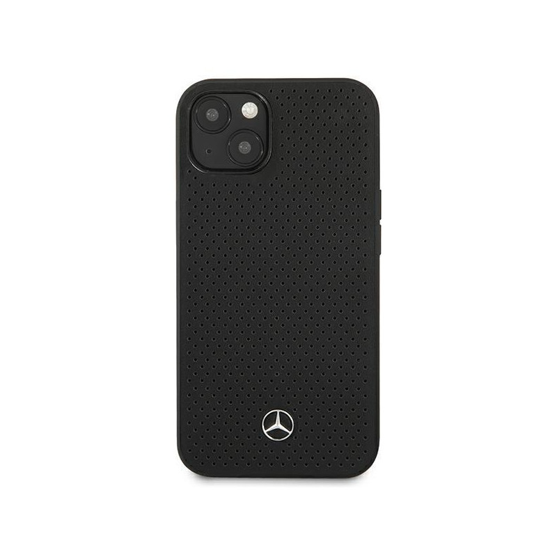 Mercedes odinis perforuotas dėklas iPhone 13 - juodas