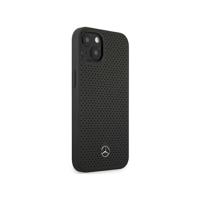 Mercedes odinis perforuotas dėklas iPhone 13 - juodas
