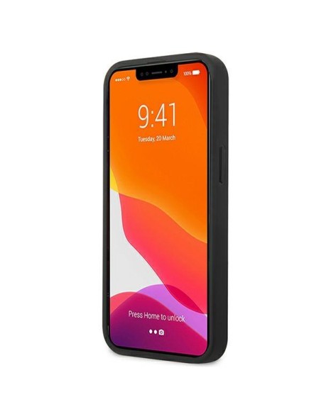 Mercedes odinis perforuotas dėklas iPhone 13 - juodas Mercedes odinis perforuotas dėklas iPhone 13 - juodas