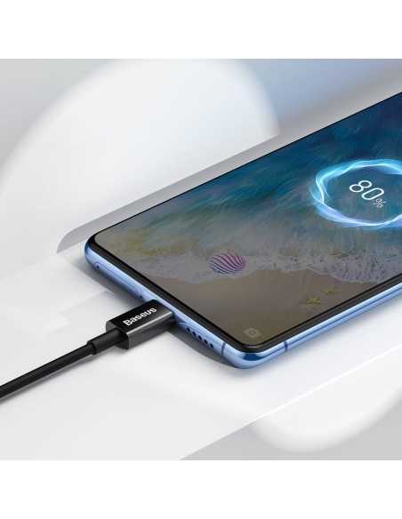 Puikus kabelis USB microUSB laidas greitam įkrovimui 2A 1m juodas