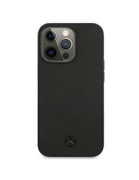 Mercedes Leather Meshed Metal Logo dėklas, skirtas iPhone 13 Pro / iPhone 13 - juodas Mercedes Leather Meshed Metal Logo dėklas, skirtas iPhone 13 Pro / iPhone 13 - juodas