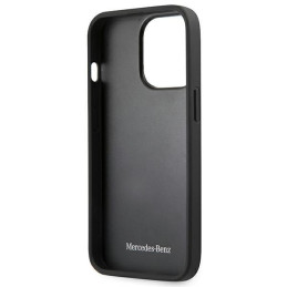 Mercedes Leather Meshed Metal Logo dėklas, skirtas iPhone 13 Pro / iPhone 13 - juodas