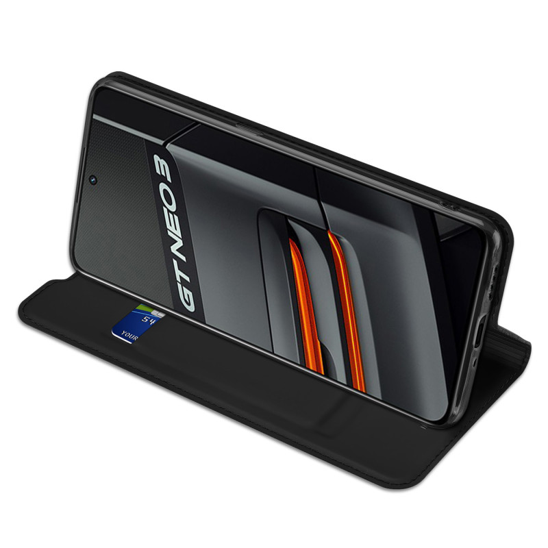 Dux Ducis Skin Pro dėklo dėklo dangtelis su atvartu, skirtas Realme GT Neo 3 juodas