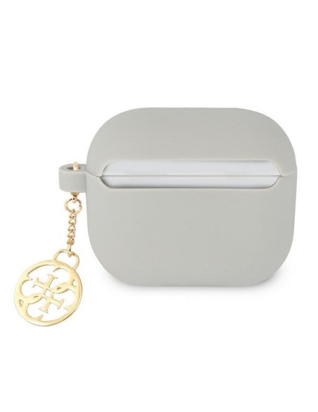 Guess Silicone Charm 4G Collection dėklas, skirtas AirPods 3 – pilkas Guess Silicone Charm 4G Collection dėklas, skirtas AirPods 3 – pilkas