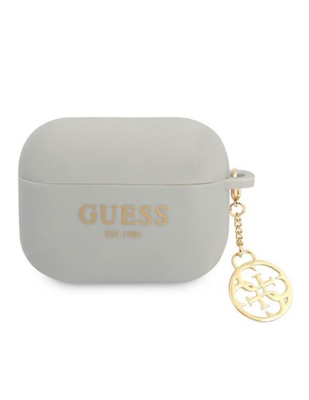 Guess Silicone Charm 4G Collection dėklas, skirtas AirPods Pro - pilkas
