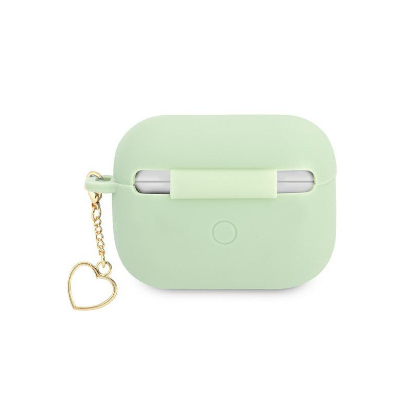 Guess Silicone Charm Heart Collection dėklas, skirtas AirPods Pro – žalias