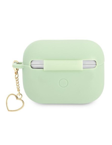 Guess Silicone Charm Heart Collection dėklas, skirtas AirPods Pro – žalias Guess Silicone Charm Heart Collection dėklas, skirtas AirPods Pro – žalias