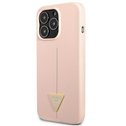 Guess Silicone Triangle dėklas, skirtas iPhone 13 Pro / iPhone 13 - rožinis