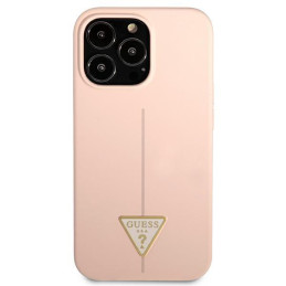 Guess Silicone Triangle dėklas, skirtas iPhone 13 Pro / iPhone 13 - rožinis
