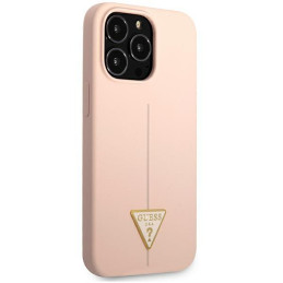 Guess Silicone Triangle dėklas, skirtas iPhone 13 Pro / iPhone 13 - rožinis