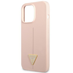 Guess Silicone Triangle dėklas, skirtas iPhone 13 Pro / iPhone 13 - rožinis