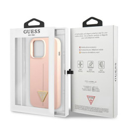 Guess Silicone Triangle dėklas, skirtas iPhone 13 Pro / iPhone 13 - rožinis