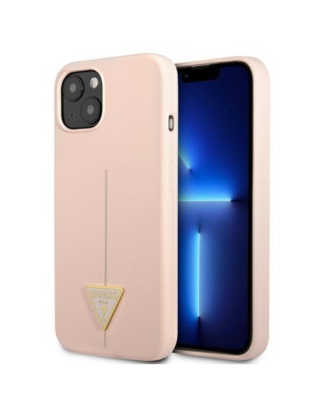 Guess Silicone Triangle dėklas iPhone 13 - rožinis Guess Silicone Triangle dėklas iPhone 13 - rožinis