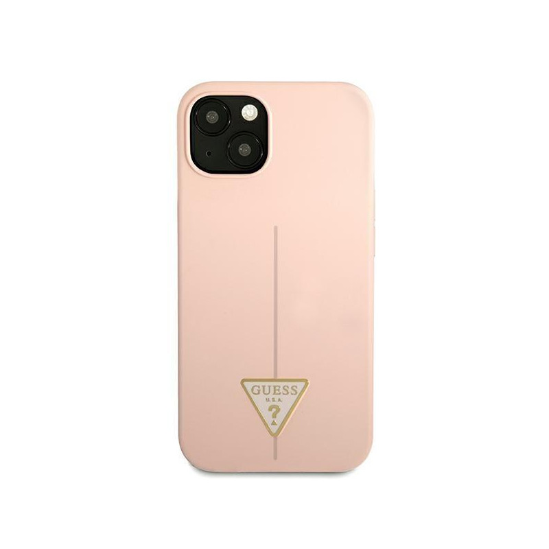 Guess Silicone Triangle dėklas iPhone 13 - rožinis