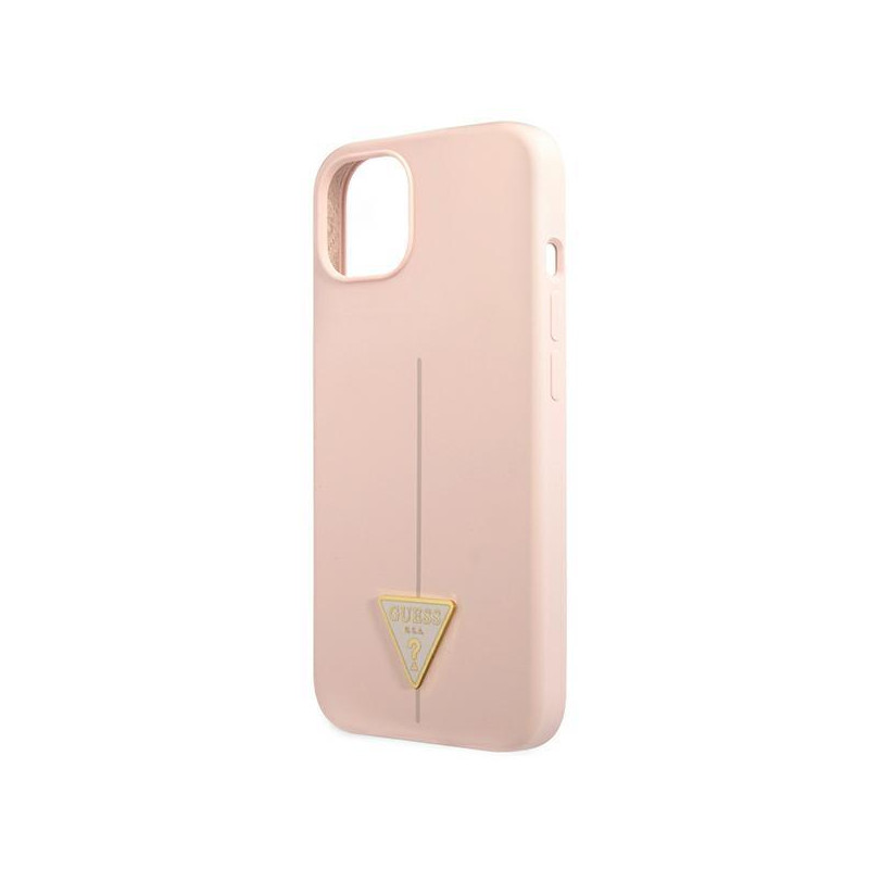 Guess Silicone Triangle dėklas iPhone 13 - rožinis
