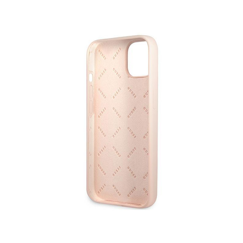 Guess Silicone Triangle dėklas iPhone 13 - rožinis