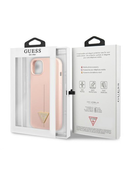 Guess Silicone Triangle dėklas iPhone 13 - rožinis Guess Silicone Triangle dėklas iPhone 13 - rožinis