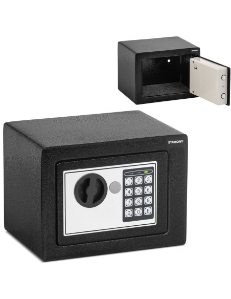 Namų elektroninis seifas kodui ir raktui 23x17x17 cm Namų elektroninis seifas kodui ir raktui 23x17x17 cm