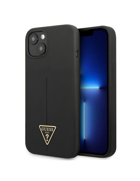 Guess Silicone Triangle dėklas iPhone 13 mini - juodas