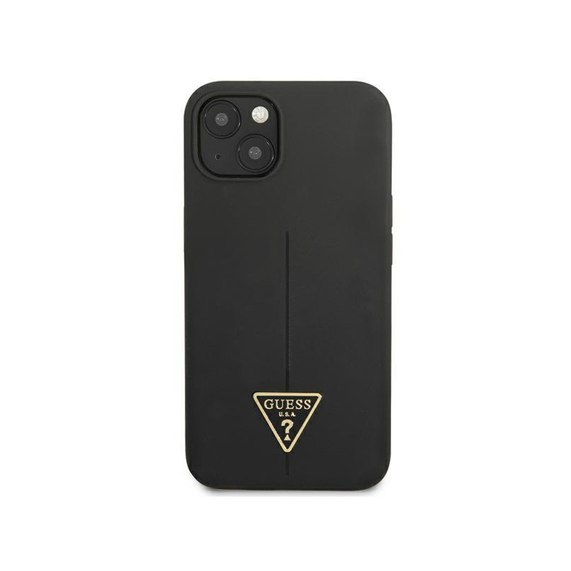 Guess Silicone Triangle dėklas iPhone 13 mini - juodas