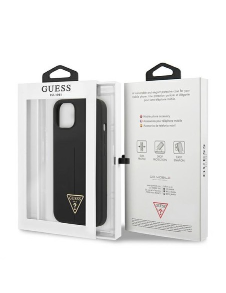 Guess Silicone Triangle dėklas iPhone 13 mini - juodas