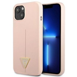 Guess Silicone Triangle dėklas iPhone 13 mini - rožinis