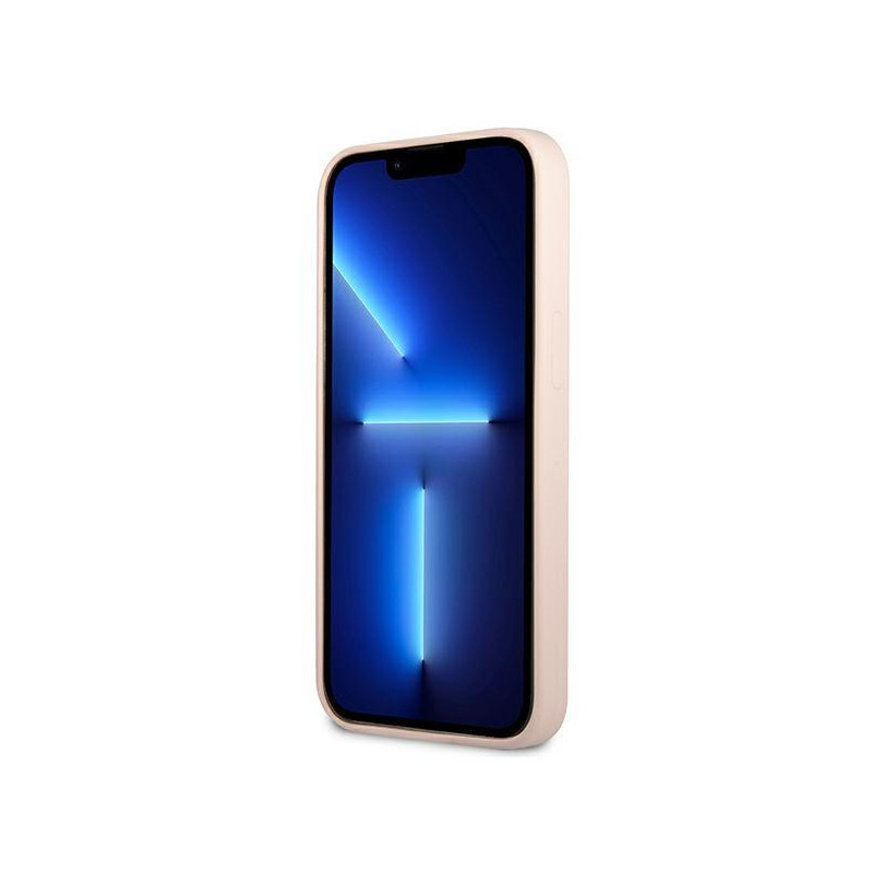 Guess Silicone Triangle dėklas iPhone 13 mini - rožinis