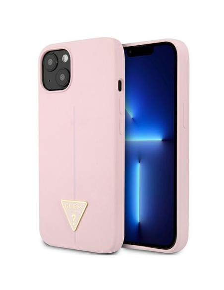 Guess Silicone Triangle dėklas iPhone 13 mini - violetinis Guess Silicone Triangle dėklas iPhone 13 mini - violetinis
