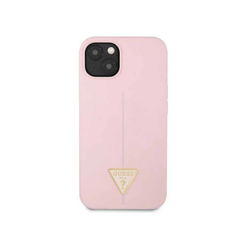 Guess Silicone Triangle dėklas iPhone 13 mini - violetinis